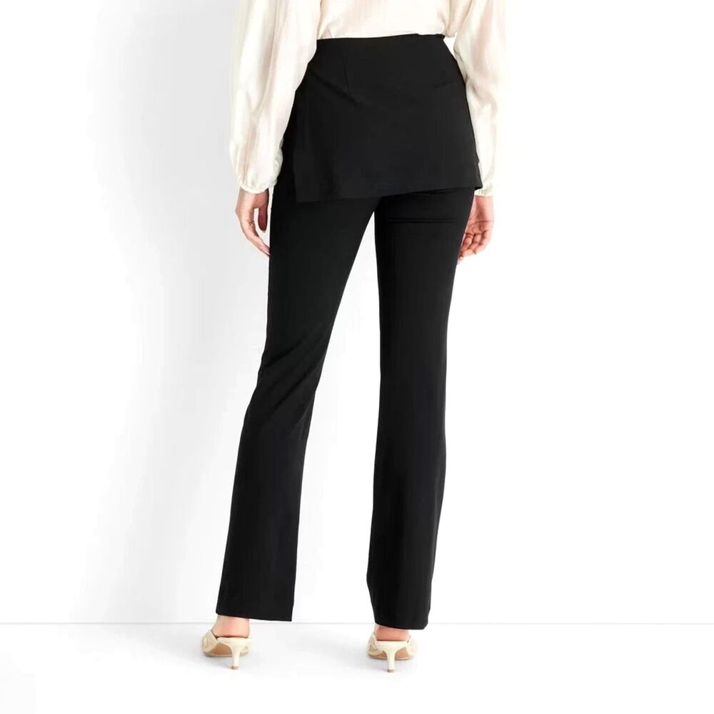 Future Collective Women's Mid-Rise Straight Leg Two-Fer Tailored Pants - Size 8 - Picture 2 of 3